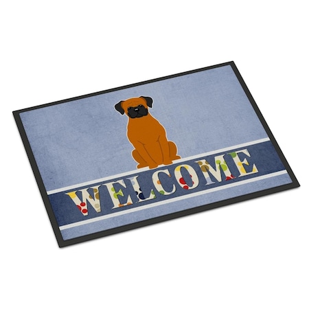 Carolines Treasures 18 x 27 in. Fawn Boxer Welcome Indoor or Outdoor Mat BB5696MAT
